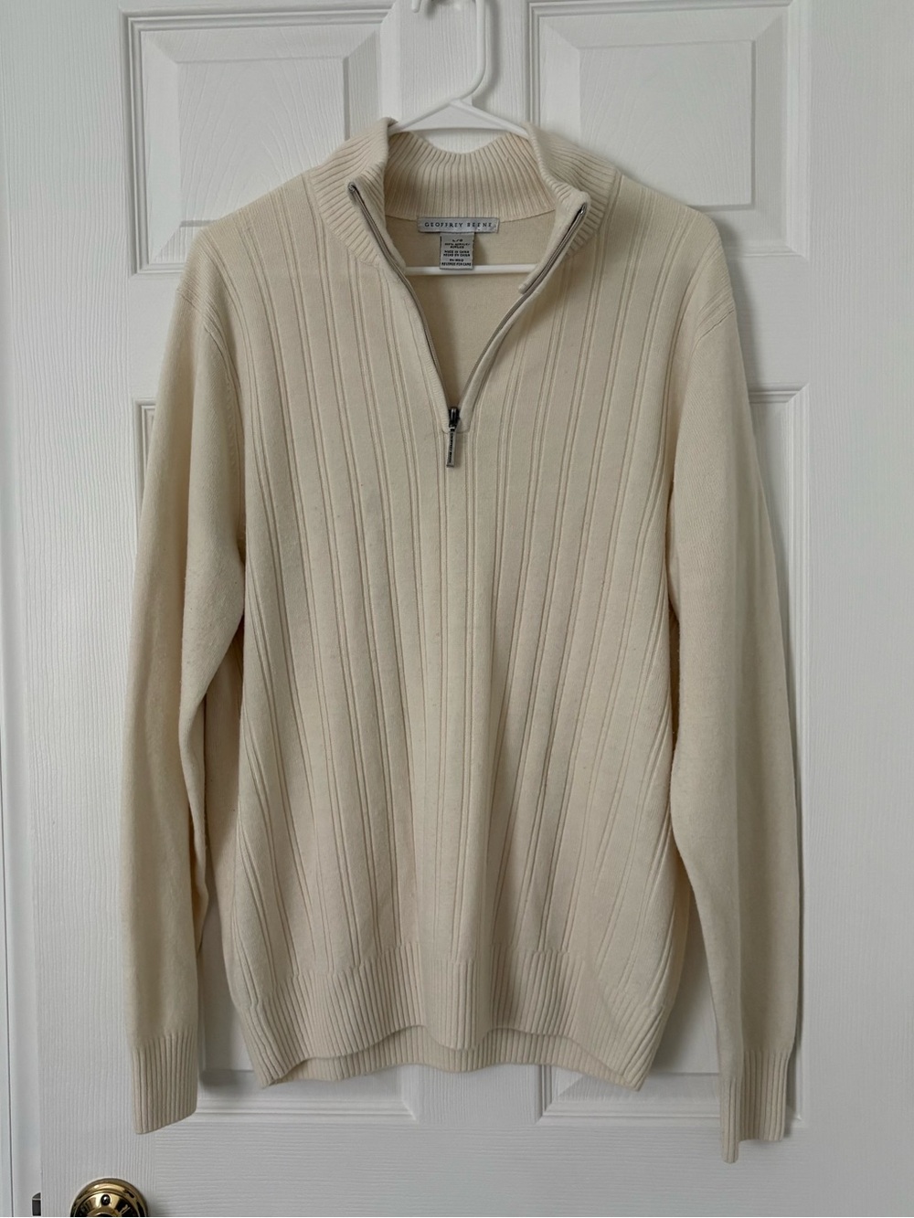 cream/off white quarter zip